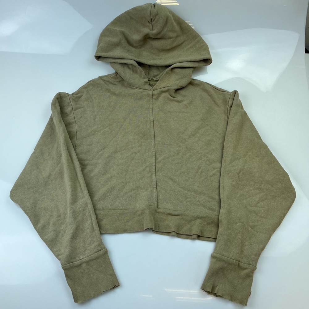 Sami Miro Vintage MINI SAFETY PIN HOODIE IN TAUPE TERRY N241-30 - Picture 3 of 7